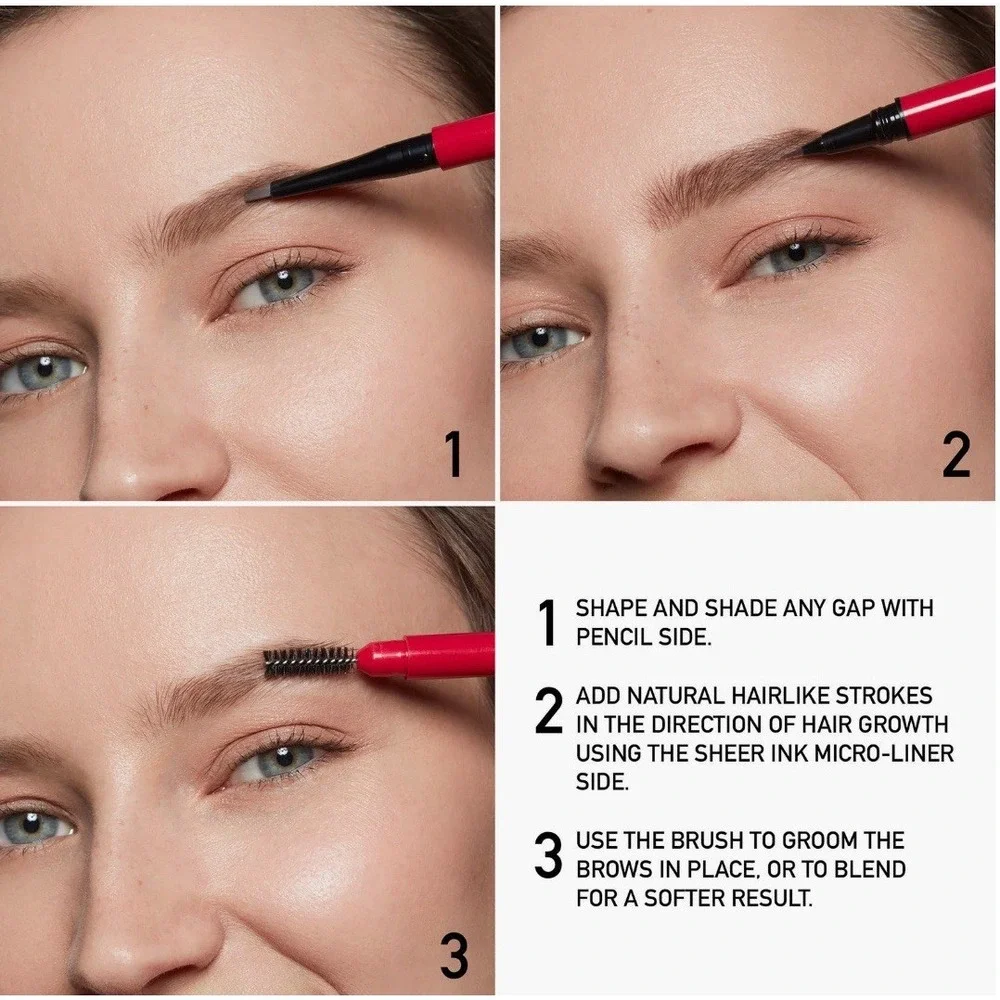 Valentino Beauty Triple Brow Trio Eyebrow Filler Liner‎ Pencil 02 BROWN
